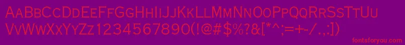 フォントCopperplatetligcon – 紫の背景に赤い文字