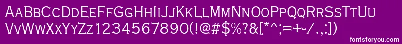 フォントCopperplatetligcon – 紫の背景に白い文字