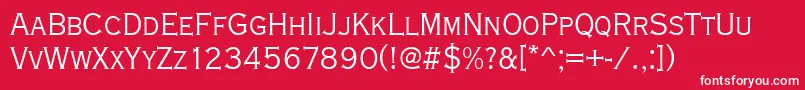 フォントCopperplatetligcon – 赤い背景に白い文字