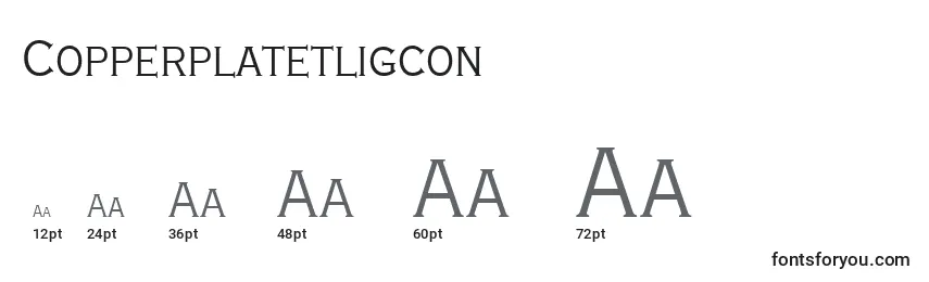 Размеры шрифта Copperplatetligcon