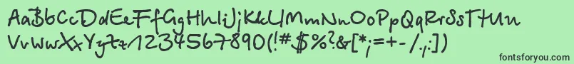 BetinascriptcBold Font – Black Fonts on Green Background