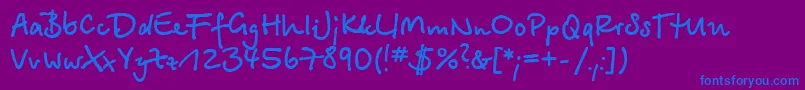 BetinascriptcBold-Schriftart – Blaue Schriften auf violettem Hintergrund