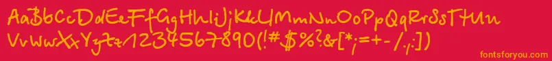 BetinascriptcBold Font – Orange Fonts on Red Background