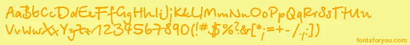 BetinascriptcBold Font – Orange Fonts on Yellow Background