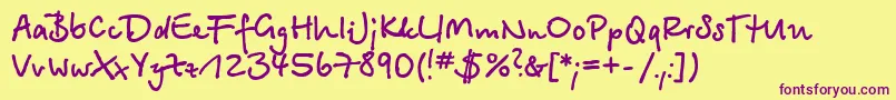 BetinascriptcBold Font – Purple Fonts on Yellow Background