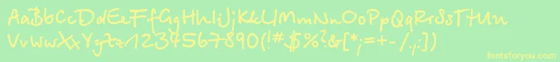 BetinascriptcBold Font – Yellow Fonts on Green Background