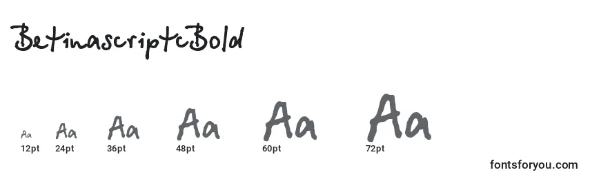Размеры шрифта BetinascriptcBold
