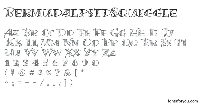 Fuente BermudalpstdSquiggle - alfabeto, números, caracteres especiales