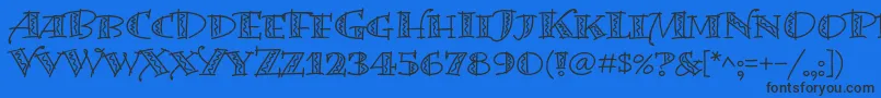BermudalpstdSquiggle Font – Black Fonts on Blue Background