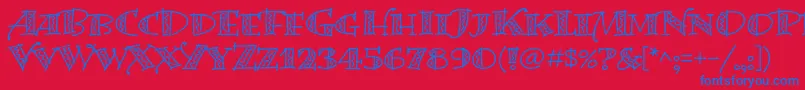 BermudalpstdSquiggle Font – Blue Fonts on Red Background