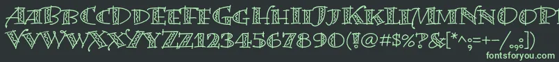 BermudalpstdSquiggle Font – Green Fonts on Black Background