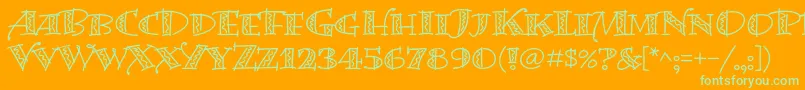 BermudalpstdSquiggle Font – Green Fonts on Orange Background