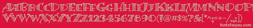 Шрифт BermudalpstdSquiggle – зелёные шрифты на красном фоне