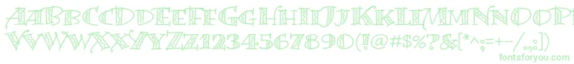 BermudalpstdSquiggle Font – Green Fonts on White Background