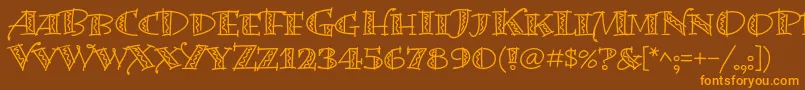BermudalpstdSquiggle Font – Orange Fonts on Brown Background