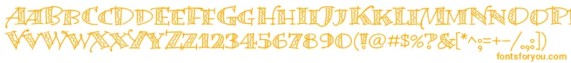 Czcionka BermudalpstdSquiggle – pomarańczowe czcionki na białym tle