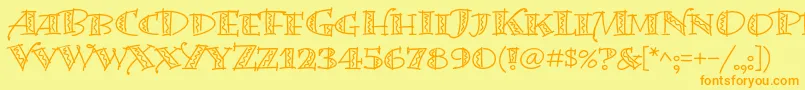 BermudalpstdSquiggle Font – Orange Fonts on Yellow Background