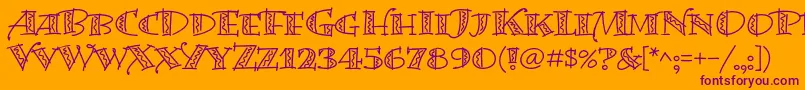 BermudalpstdSquiggle Font – Purple Fonts on Orange Background