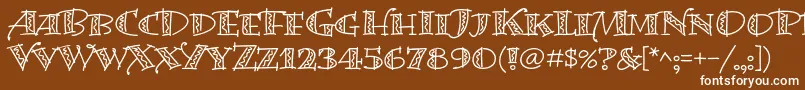 BermudalpstdSquiggle Font – White Fonts on Brown Background