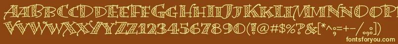 BermudalpstdSquiggle Font – Yellow Fonts on Brown Background