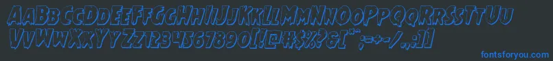 Mrsmonster3Dital Font – Blue Fonts on Black Background