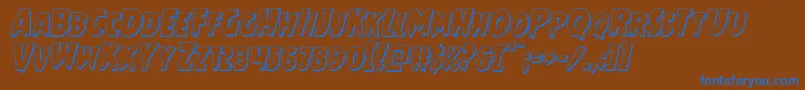 Mrsmonster3Dital Font – Blue Fonts on Brown Background