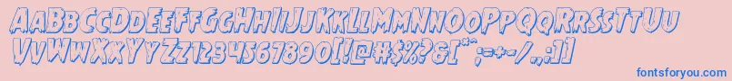 Mrsmonster3Dital Font – Blue Fonts on Pink Background