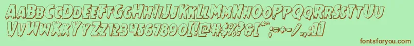 Mrsmonster3Dital Font – Brown Fonts on Green Background