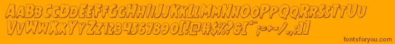 Mrsmonster3Dital Font – Brown Fonts on Orange Background
