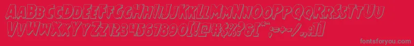 Mrsmonster3Dital Font – Gray Fonts on Red Background