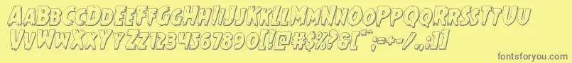 Mrsmonster3Dital Font – Gray Fonts on Yellow Background