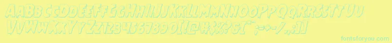 Mrsmonster3Dital Font – Green Fonts on Yellow Background