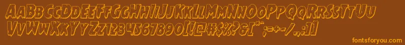 Mrsmonster3Dital Font – Orange Fonts on Brown Background