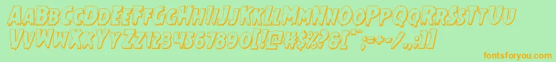 Mrsmonster3Dital Font – Orange Fonts on Green Background