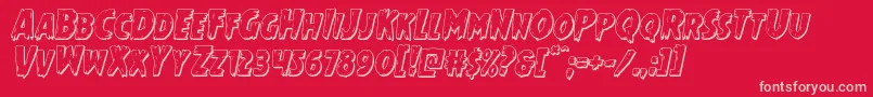Mrsmonster3Dital Font – Pink Fonts on Red Background