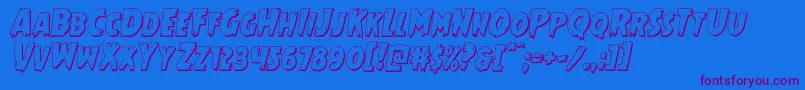 Mrsmonster3Dital Font – Purple Fonts on Blue Background