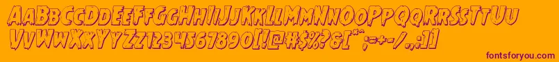 Mrsmonster3Dital Font – Purple Fonts on Orange Background