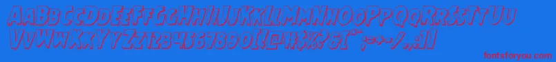 Mrsmonster3Dital Font – Red Fonts on Blue Background