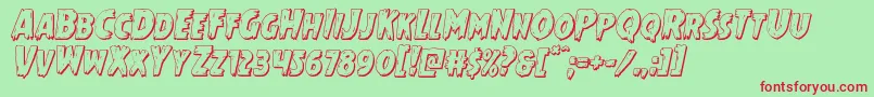 Mrsmonster3Dital Font – Red Fonts on Green Background