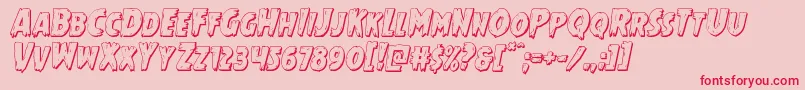 Mrsmonster3Dital Font – Red Fonts on Pink Background