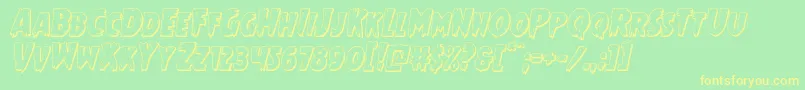 Mrsmonster3Dital Font – Yellow Fonts on Green Background