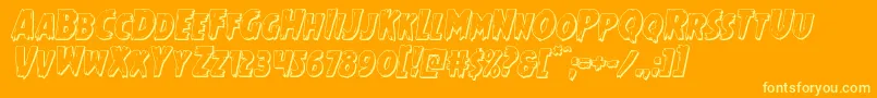 Mrsmonster3Dital Font – Yellow Fonts on Orange Background