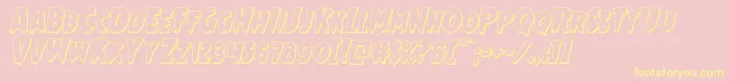 Mrsmonster3Dital Font – Yellow Fonts on Pink Background