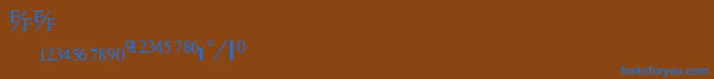 TimefractionRegular Font – Blue Fonts on Brown Background