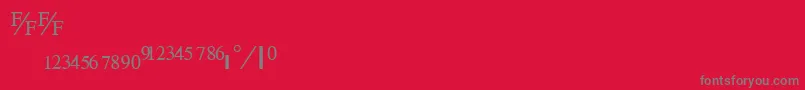 Fonte TimefractionRegular – fontes cinzas em um fundo vermelho