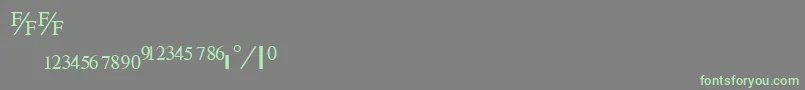 TimefractionRegular-Schriftart – Grüne Schriften auf grauem Hintergrund