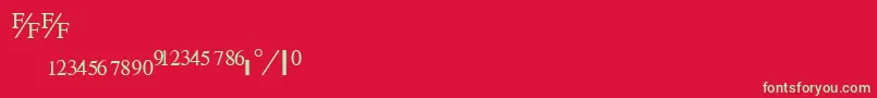 TimefractionRegular Font – Green Fonts on Red Background