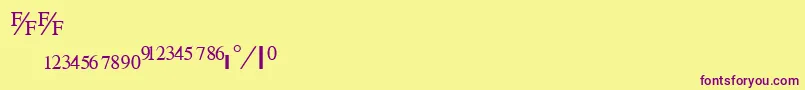 TimefractionRegular Font – Purple Fonts on Yellow Background