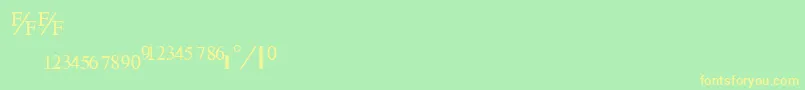 TimefractionRegular-fontti – keltaiset fontit vihreällä taustalla