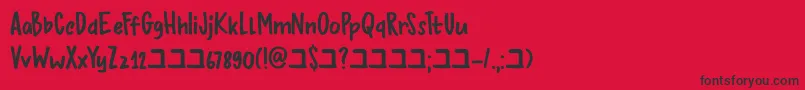 DkBupkis Font – Black Fonts on Red Background